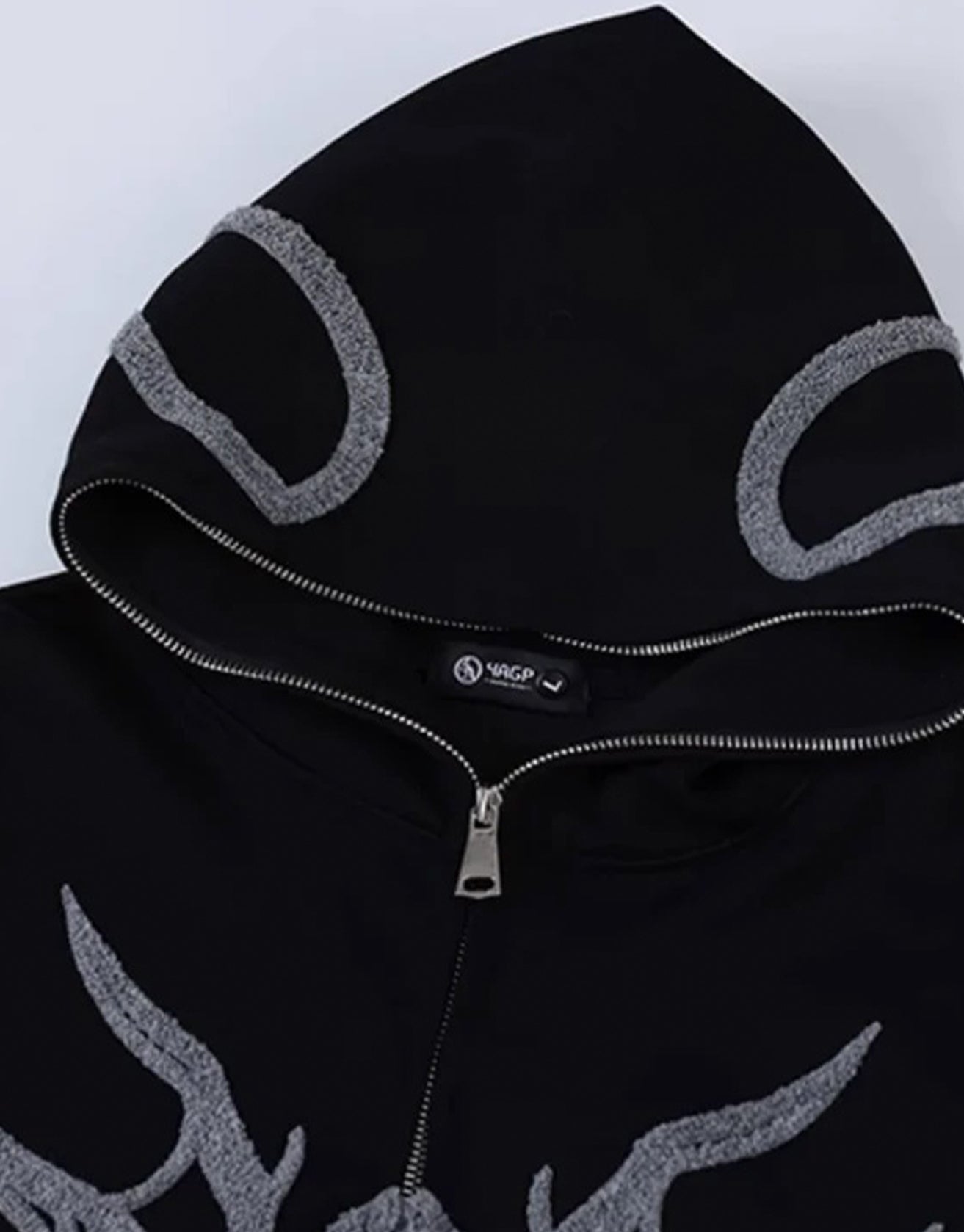 Embroidered Spider Zip Hoodie