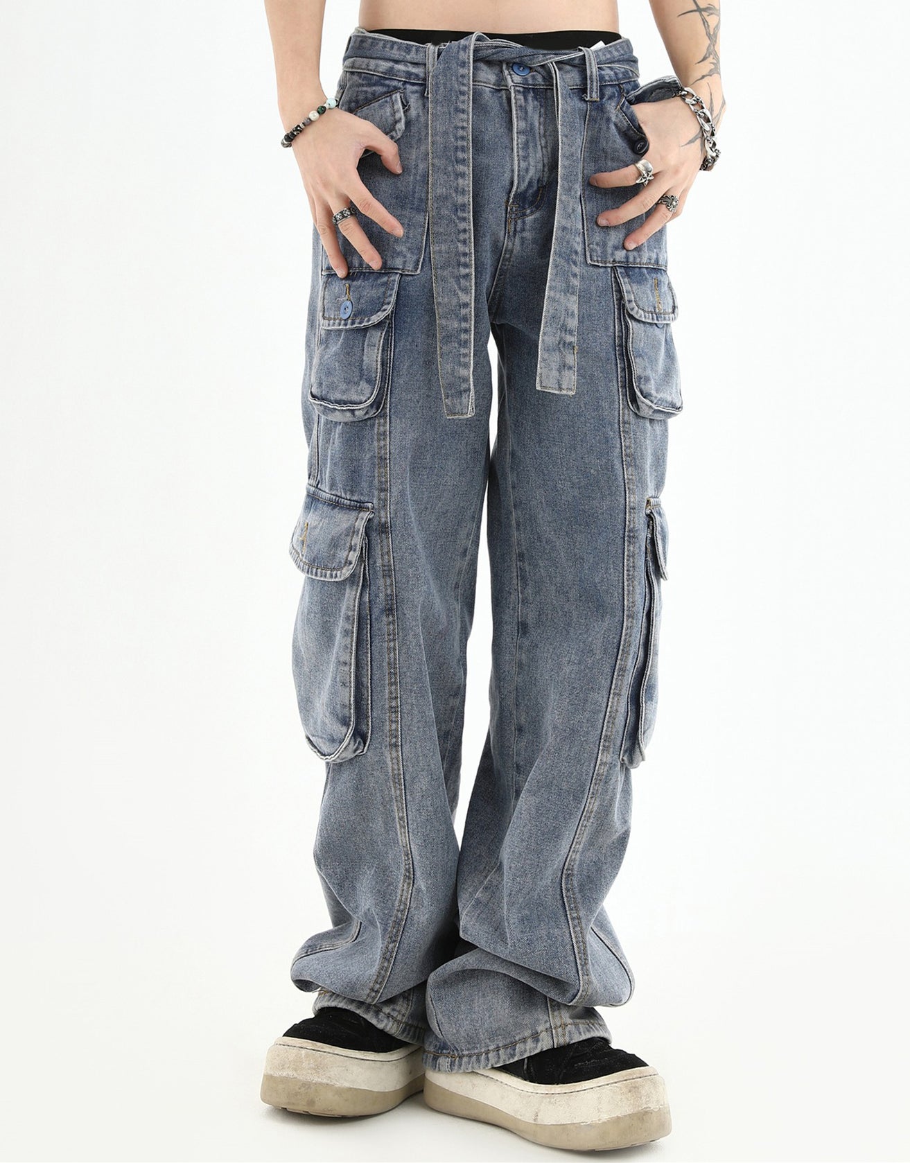 Multi-pocket Street Style Jeans